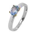 Aquamarine ring - partly gold-plated 5µ