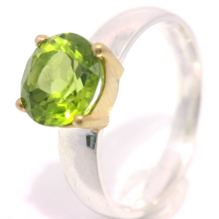 Ring Peridot partly gold-plated 5µ