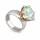 Ring Prasiolith teilvergoldet 5µ