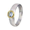 Ring Aquamarin - teilvergoldet 5µ