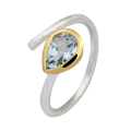 Ring Aquamarin teilvergoldet 5µ