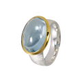 Bague aigue-marine partiellement plaquée or 5 µ