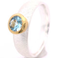 Ring Aquamarin teilvergoldet 5µ