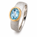 Ring Aquamarin teilvergoldet 5µ