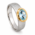 Ring Aquamarin teilvergoldet 5µ