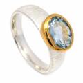 Ring Aquamarin teilvergoldet 5µ