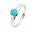 Partly gold-plated opal ring, 5µ