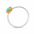 Ring Edelopal teilvergoldet 5µ