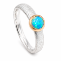 Ring Edelopal teilvergoldet 5µ