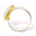 Ring Regenbogenmondstein teilvergoldet 5µ