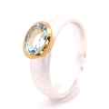 Ring Aquamarin teilvergoldet 5µ