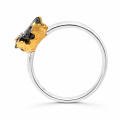 Ring Rohdiamant teilvergoldet 5µ