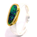 Ring Edelopal goldbelötet mit 750er Gold