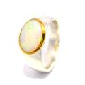 Gold-soldered opal ring with 750 gold