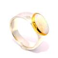 Gold-soldered opal ring with 750 gold