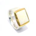 Ring Edelopal goldbelötet mit 750er Gold