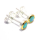 Ear studs, precious opal, partly gold-plated 5µ