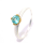 Bague Rainbow Moonstone, argent sterling 925, partiellement plaquée or 5 µ
