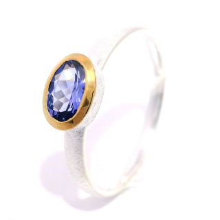 Ring Tansanit teilvergoldet 5µ