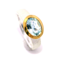Ring aquamarine partly gold-plated 5µ