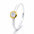 Lab-grown diamond ring 0,2 ct - partly gold-plated 5µ