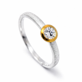 Lab-grown diamond ring 0,2 ct - partly gold-plated 5µ