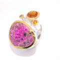 Ring combination cobalt calcite, citrine sapphire,...