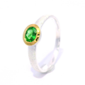 Ring Tsavorit- teilvergoldet 5µ