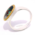 Bague Boulder Opal partiellement plaquée or 5µ