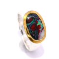 Ring with boulder opal, partly gold-plated 5µ