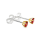 Ohrstecker roter Saphir teilvergoldet 5µ