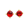 Red sapphire stud earrings, partly gold-plated 5µ