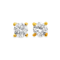 Lab-grown diamond stud earrings, gold-plated 5µ