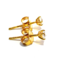 Lab-grown diamond stud earrings, gold-plated 5µ