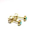 Ear studs, precious opal, gold-plated 5µ