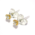 Clou doreille diamant synthétique 0,06 ct F-VS partiellement plaqué or 5 µ