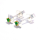 Emerald stud earrings, partly gold-plated 5µ