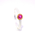 Bague rubis naturel partiellement plaquée or 5...