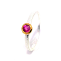 Ring Rubin natur teilvergoldet 5µ