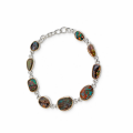 Armkette - Boulderopal teilvergoldet 5µ
