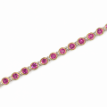 Bracelet - Rhodolite garnet, partly gold-plated 5µ