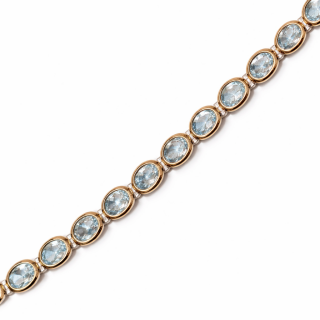 Bracelet - Aquamarine, partly gold-plated 5µ