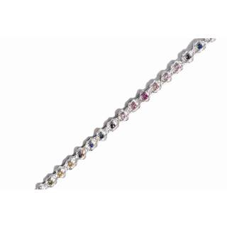 Bracelet - colourful sapphire, partly gold-plated 5µ