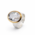 Ring Bergkristall teilvergoldet 5µ