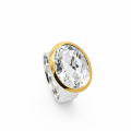 Ring rock crystal partly gold-plated 5µ
