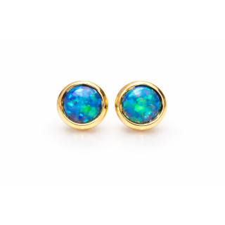 Ohrstecker Edelopal teilvergoldet 5µ