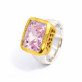 Ring Kunzit teilvergoldet 5µ