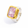 Bague Kunzite partiellement plaquée or 5µ