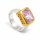 Bague Kunzite partiellement plaquée or 5µ