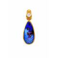 Anhänger Boulder Opal, 750er Gold, 0,12ct Diamant